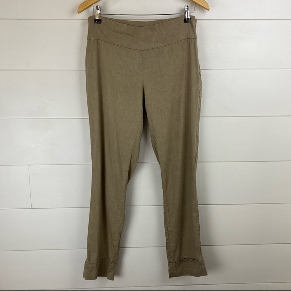 Eileen Fisher Small Linen Blend Cuffed Slim Ankle stretch Lightweight Pants - Picture 2 of 12
